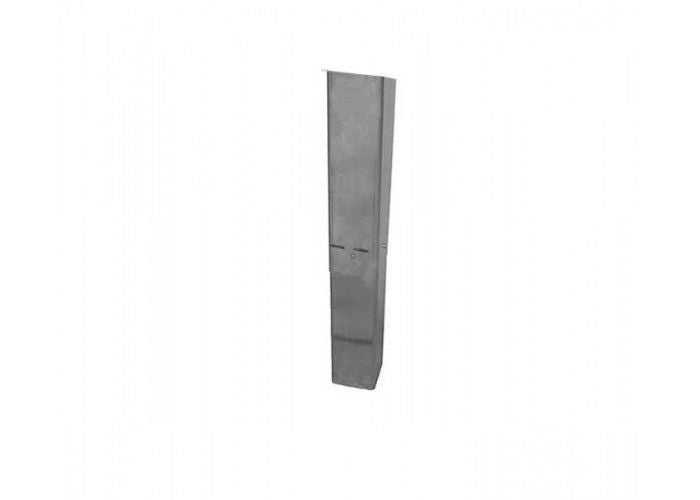 In-ground grill post mounting base hardware, gray metal plate