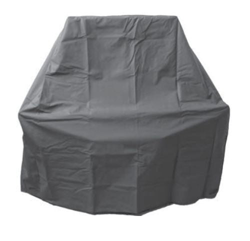 Fire Magic grill cover for beverage center, dark gray fitted cover with creases