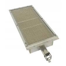 Rectangular metal grill liner and frame assembly with mesh screen and mounting bracket