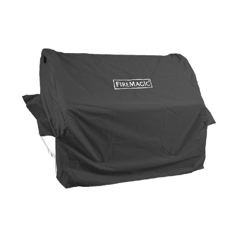 Black vinyl cover for built-in griddle with Fire Magic logo patch