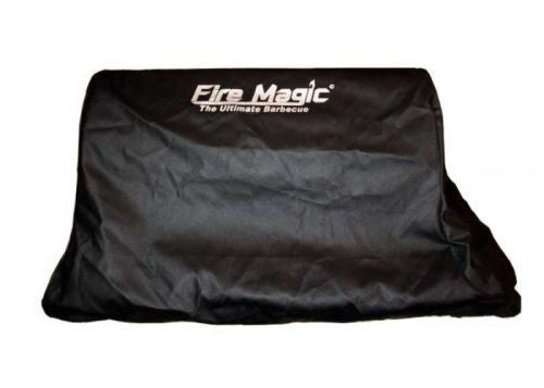 Fire Magic vinyl grill cover for countertop grills, dark charcoal with Fire Magic logo