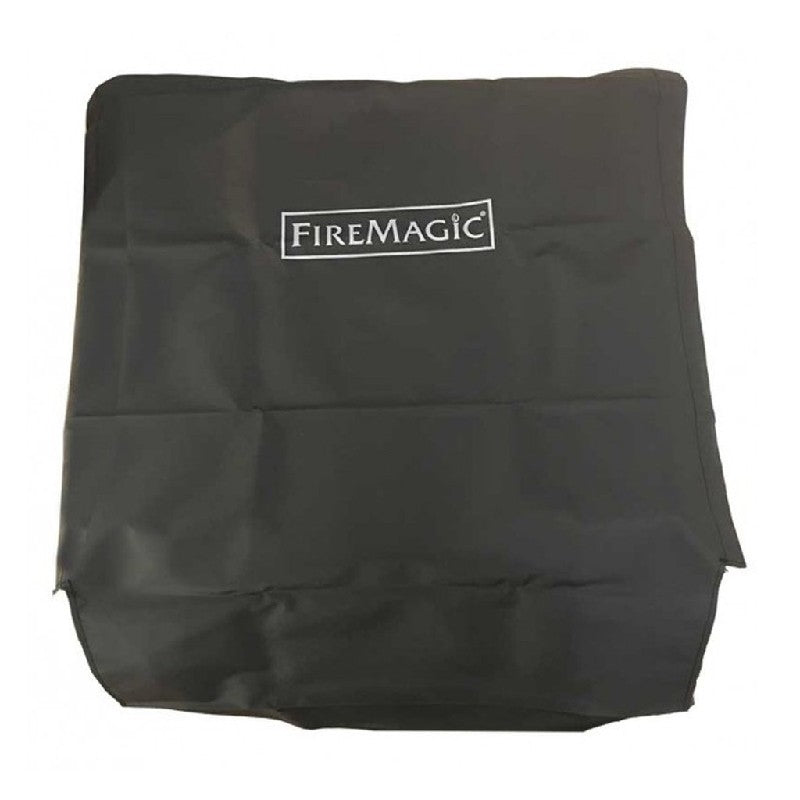 FireMagic dark gray grill cover with logo, tailored for slide-in beverage butler