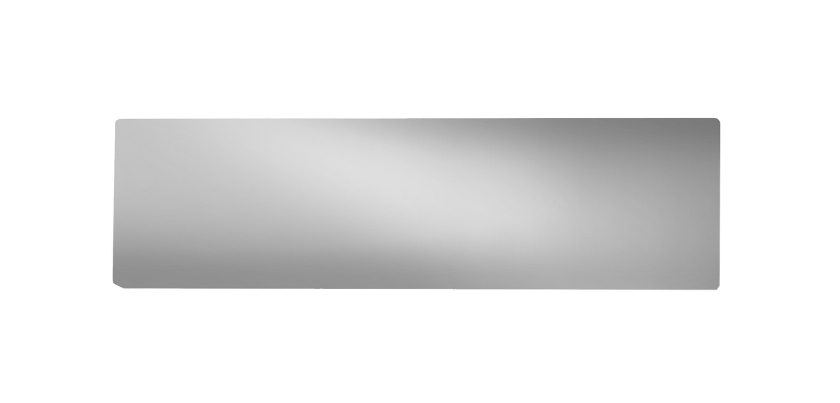 DoorBird chrome nameplate, smooth blank rectangular plate for one call button, not engraved