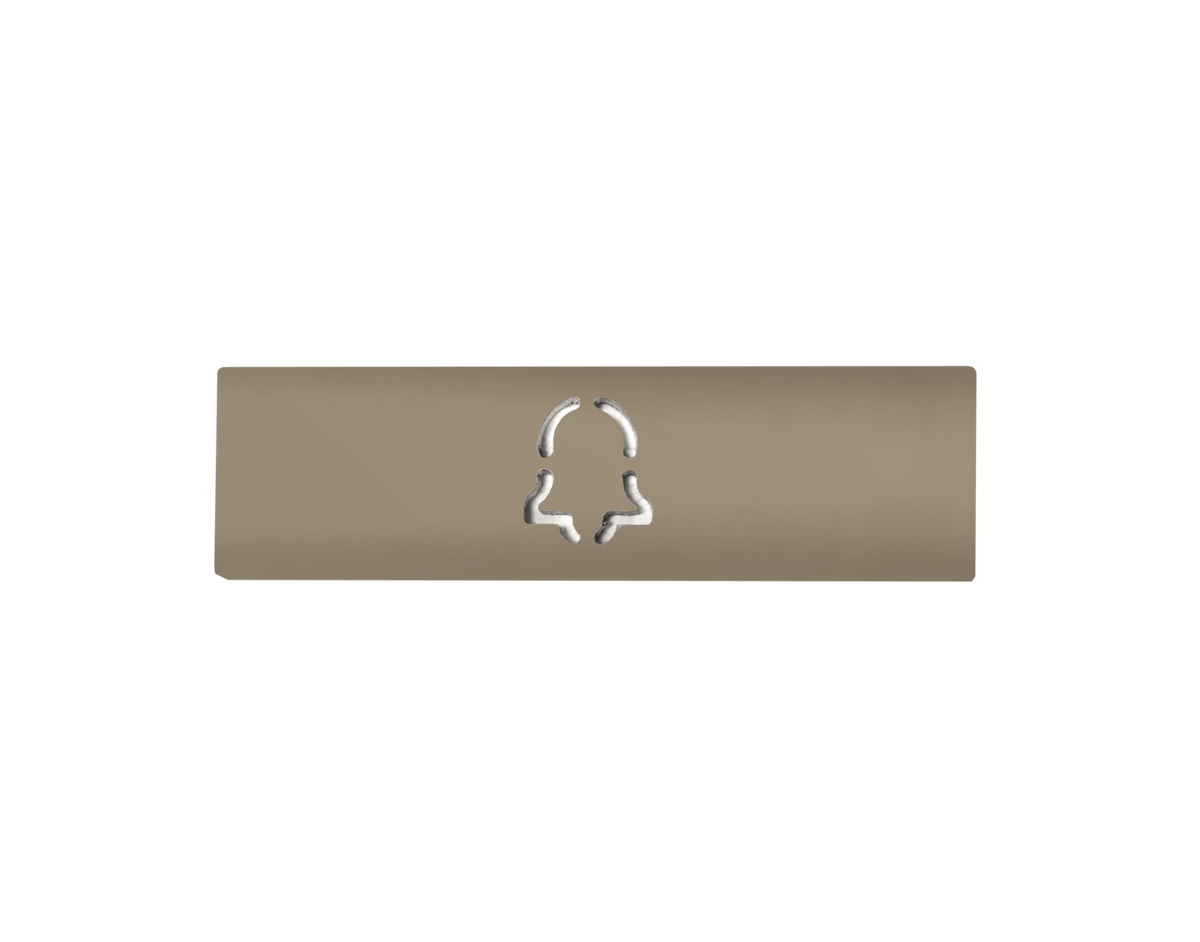 Beige engraved doorbell nameplate with call icon