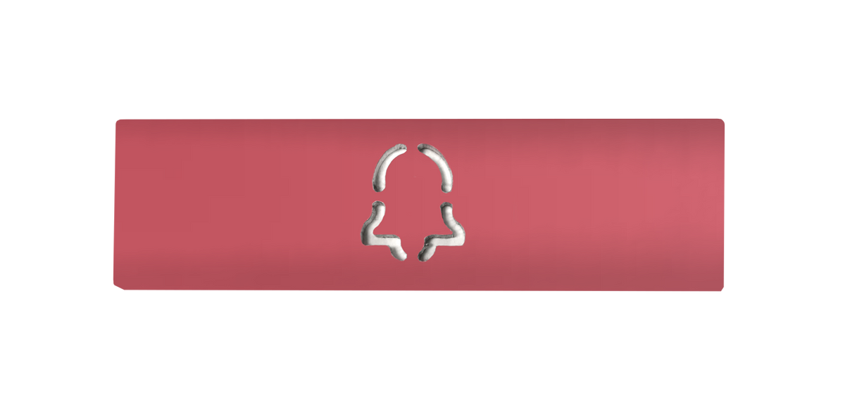 Antique pink engraved nameplate with DoorBird icon