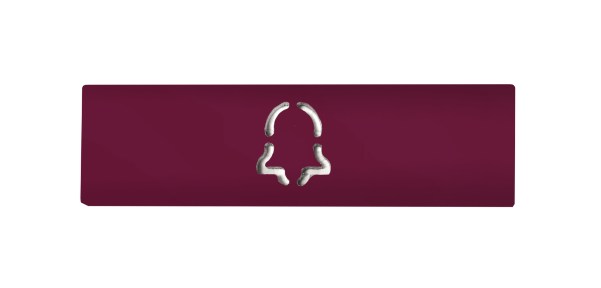 Claret violet engraved doorbell nameplate with call icon