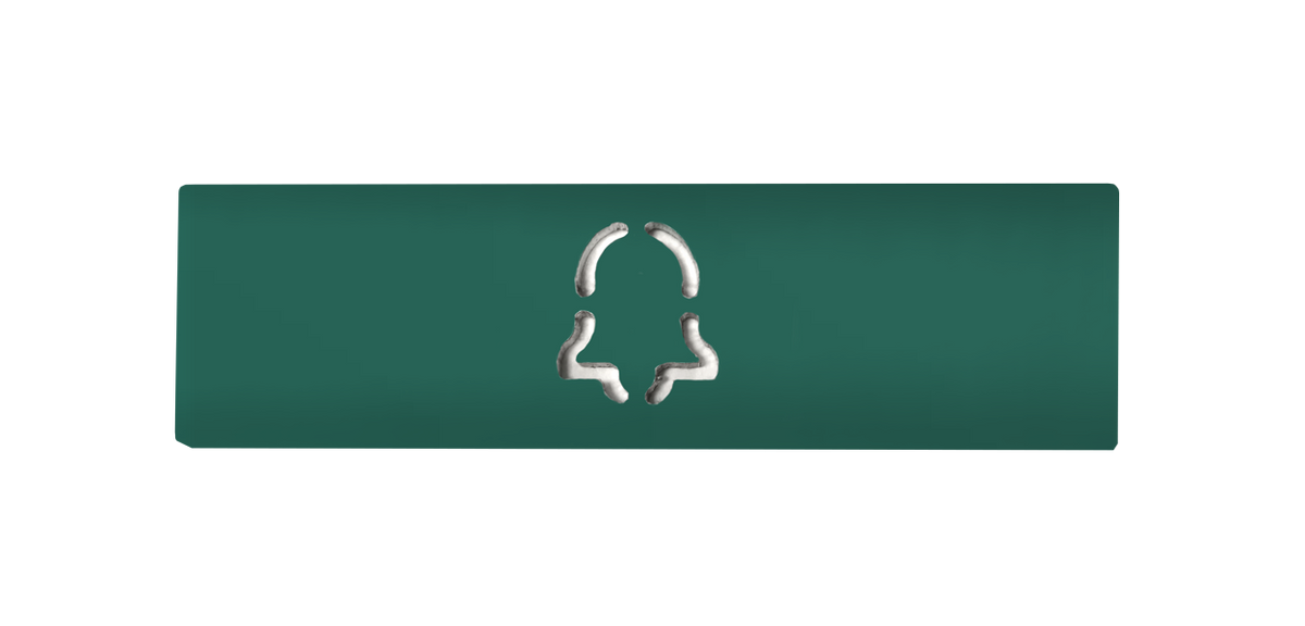 DoorBird nameplate for call button D21X, patina green with engraved bell symbol