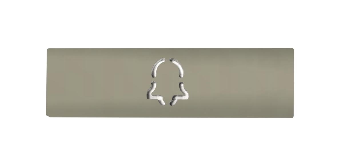 Silk grey engraved nameplate with DoorBird icon for call button