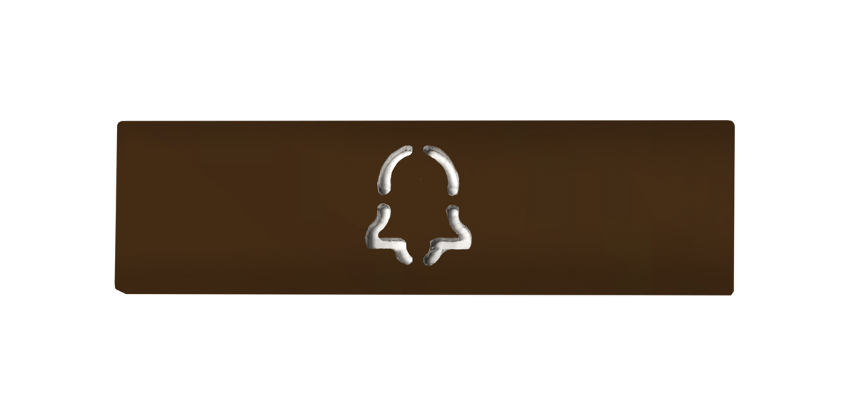 DoorBird nut-brown engraved nameplate with doorbell icon