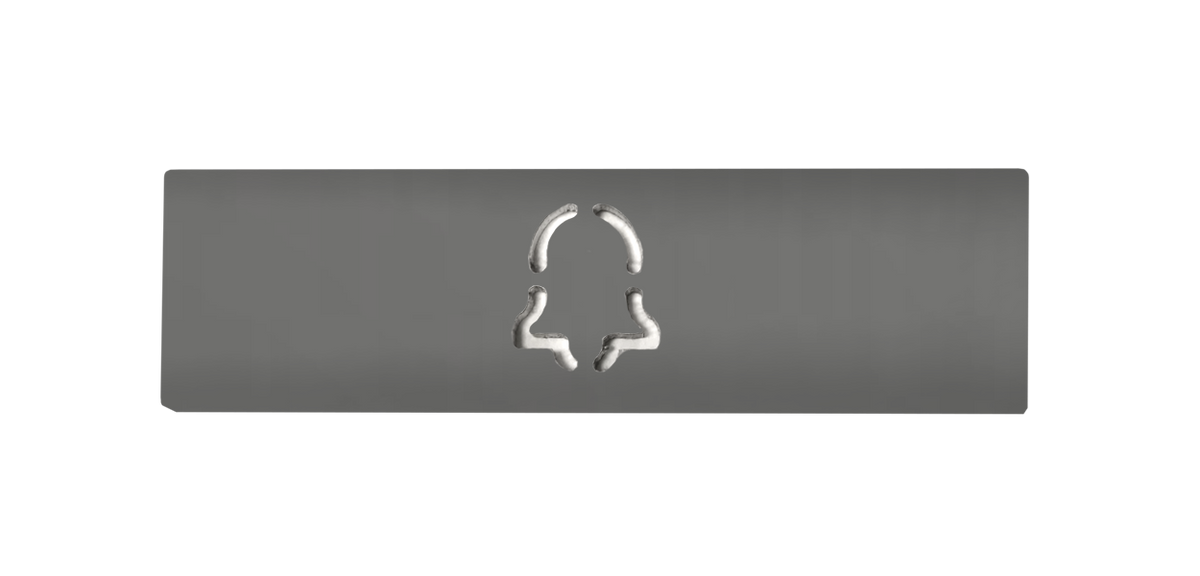DoorBird grey aluminium engraved nameplate with call-bell icon
