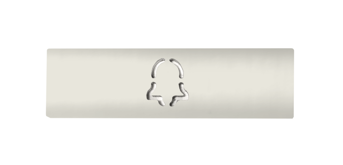 Engraved DoorBird nameplate in pure white with etched logo