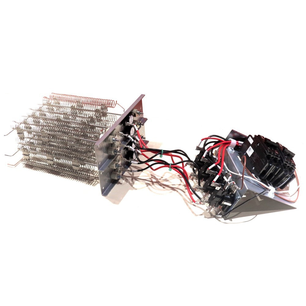 MRCOOL heat kit: angled view of heating coils and electronic control board
