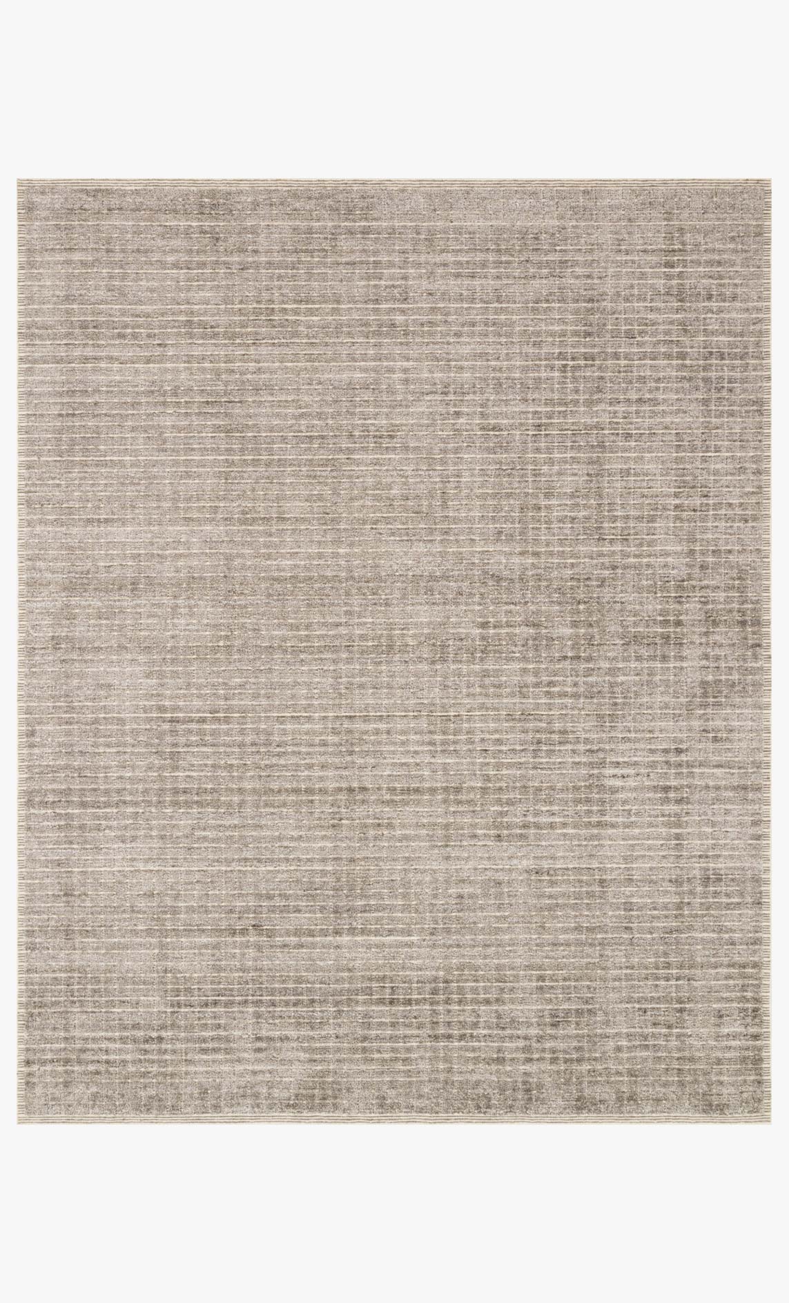 Contemporary hand-loomed rug in stone beige with subtle textured weave, square