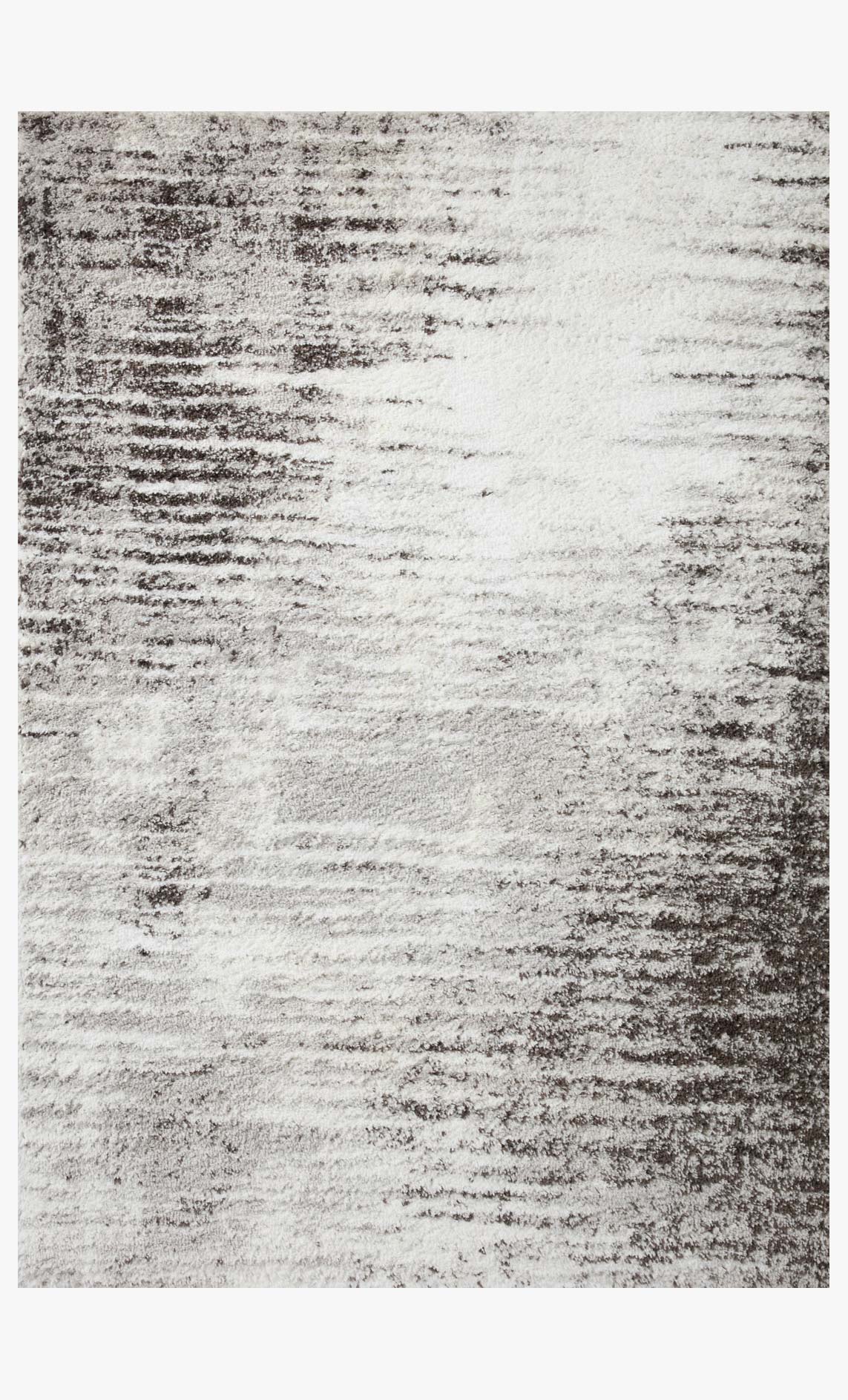 Grey and cream shag power-loomed rug with dense short pile and textured pattern