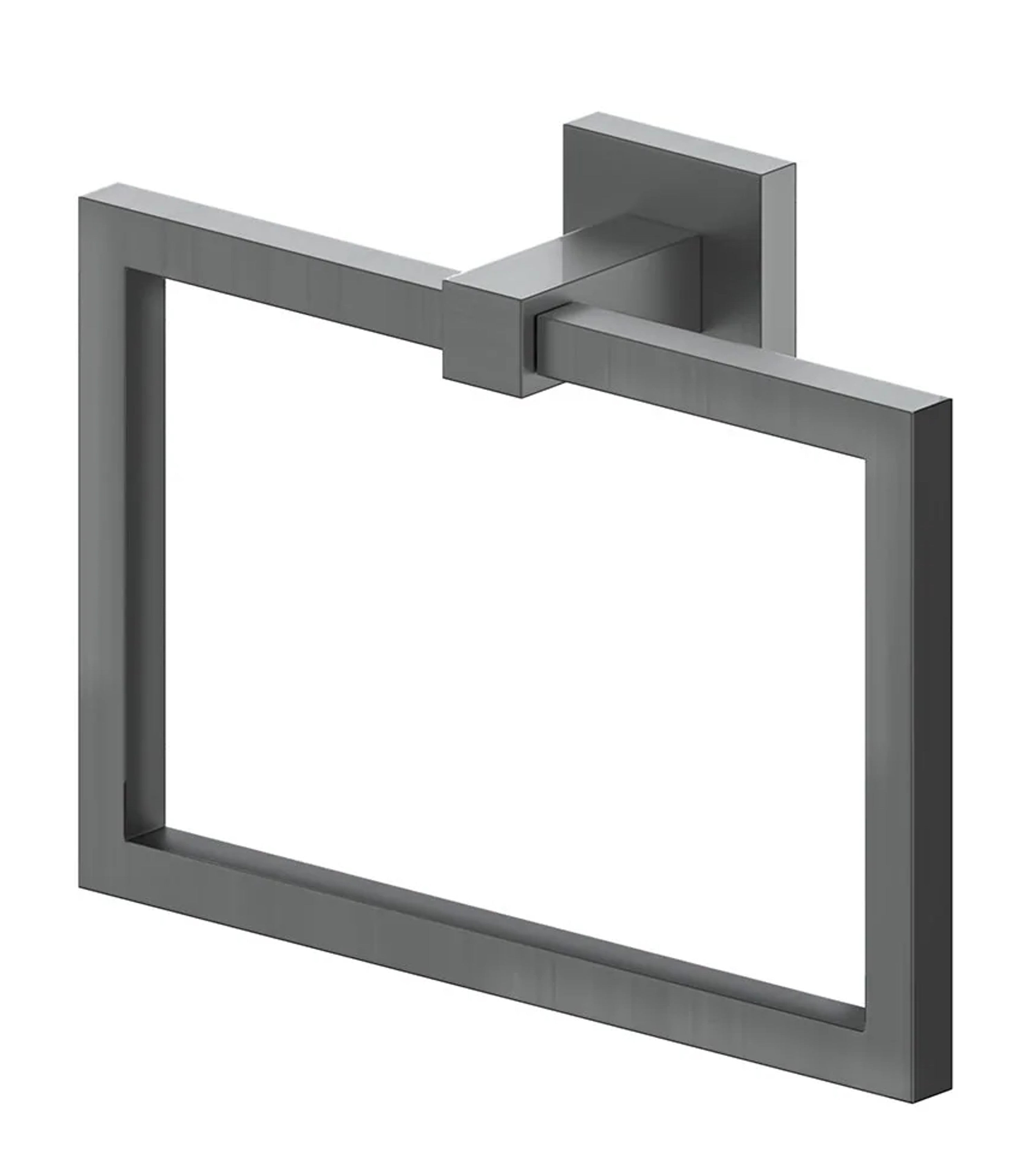 ZLINE Bliss gun metal towel ring with squared rectangular frame