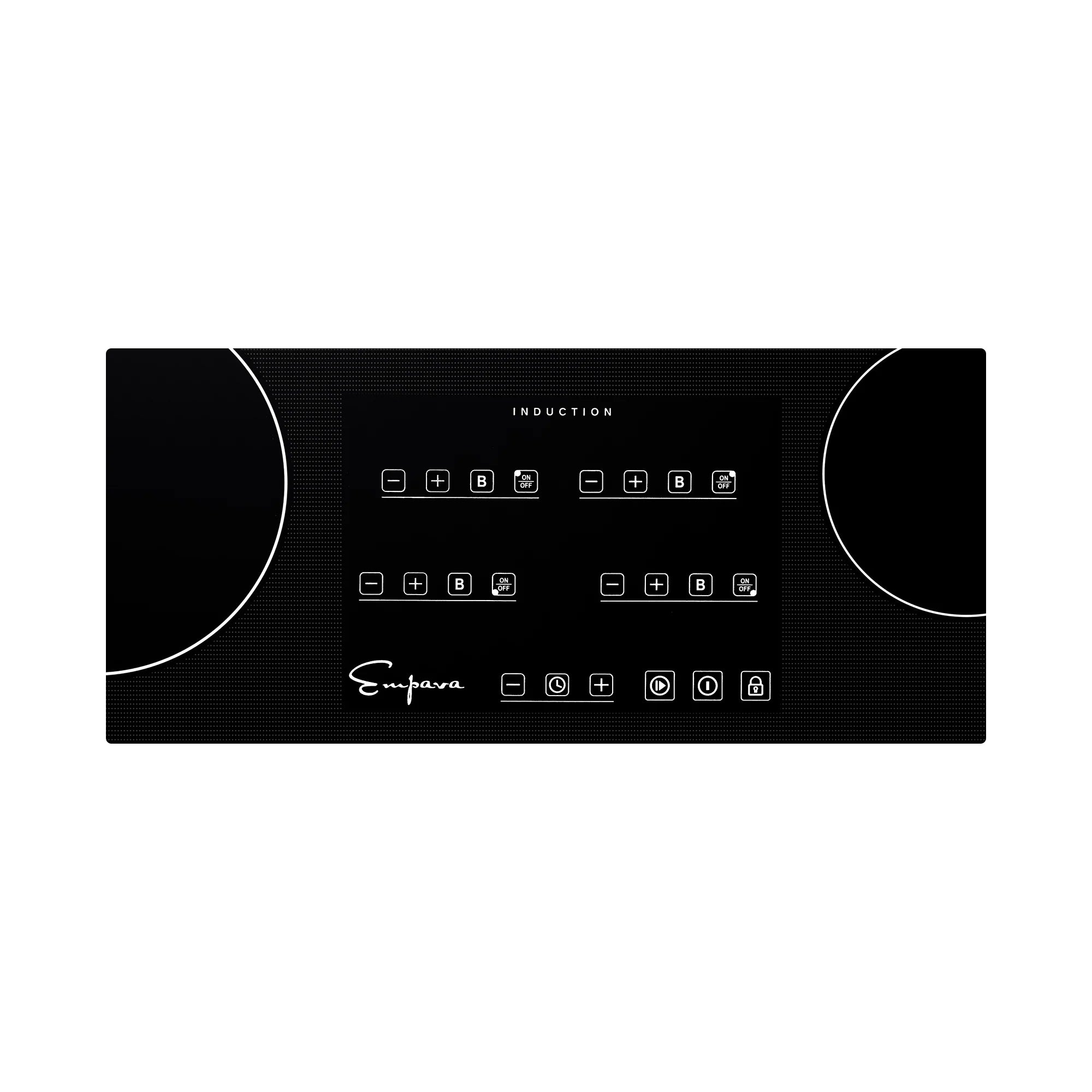 Induction cooktop control panel with button icons and “INDUCTION” label