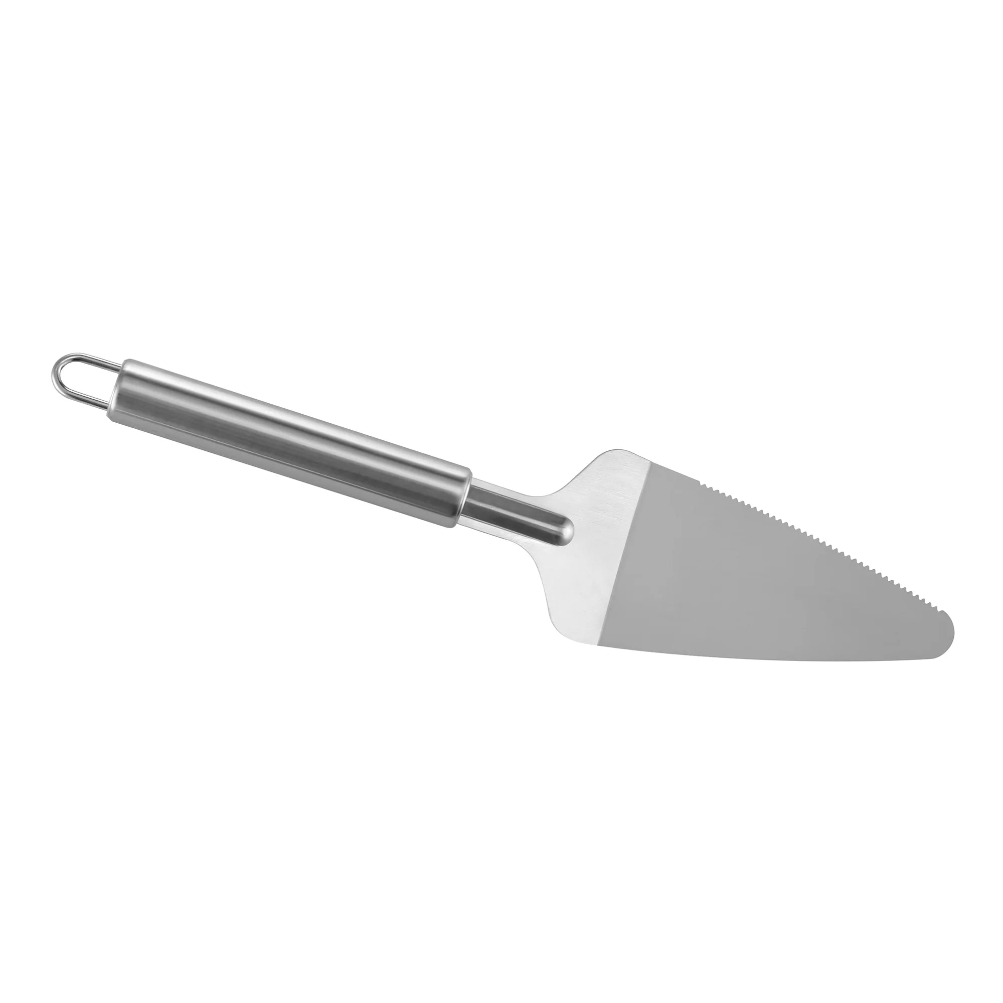 Stainless pizza shovel with wide blade and long handle