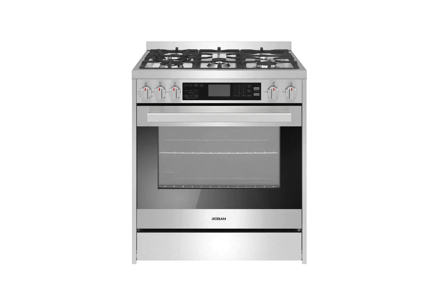 ROBAM 30-Inch 5 Cu. Ft. Oven Dual Fuel Gas Range With 5 Sealed Brass B