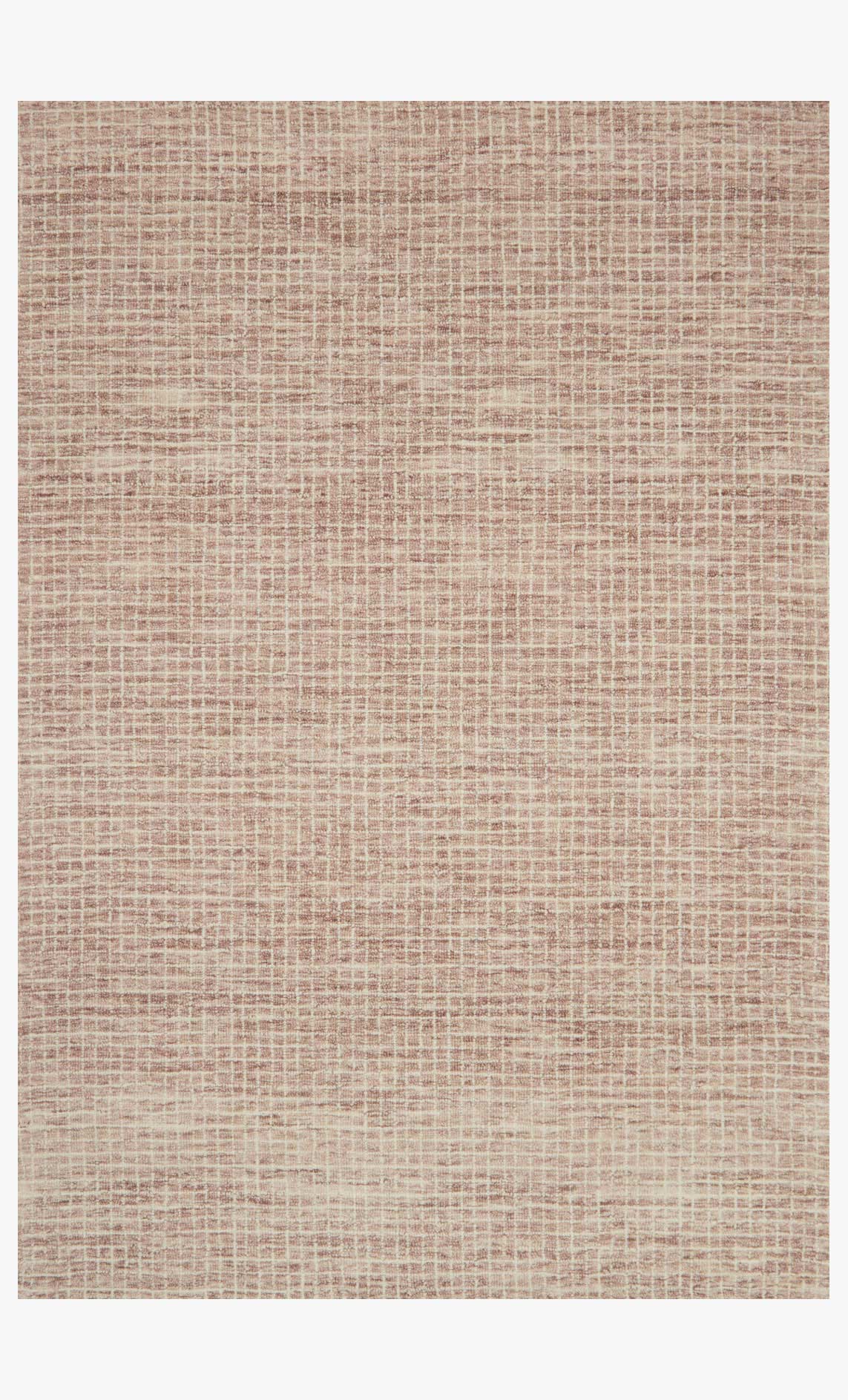 Blush hooked transitional rug with tight textured grid pattern