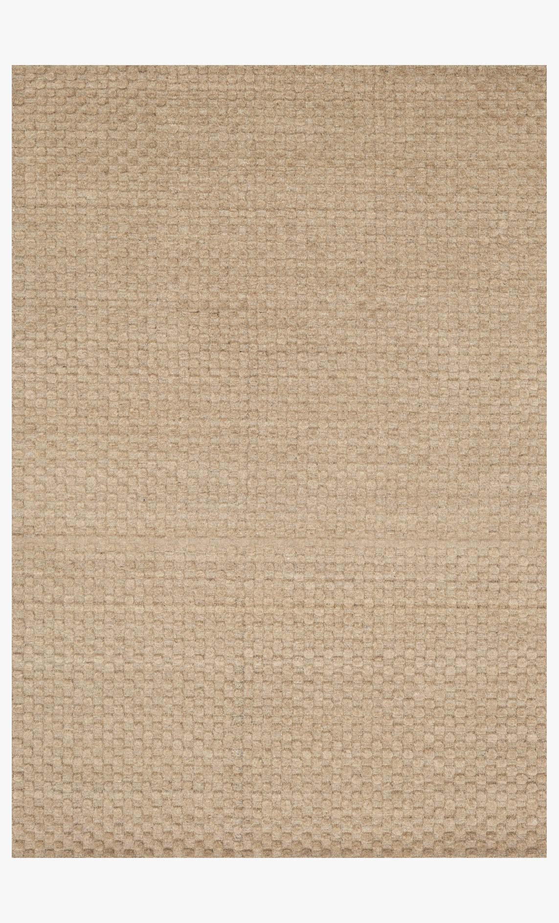 Hand-loomed rectangular rug, light tan woven texture