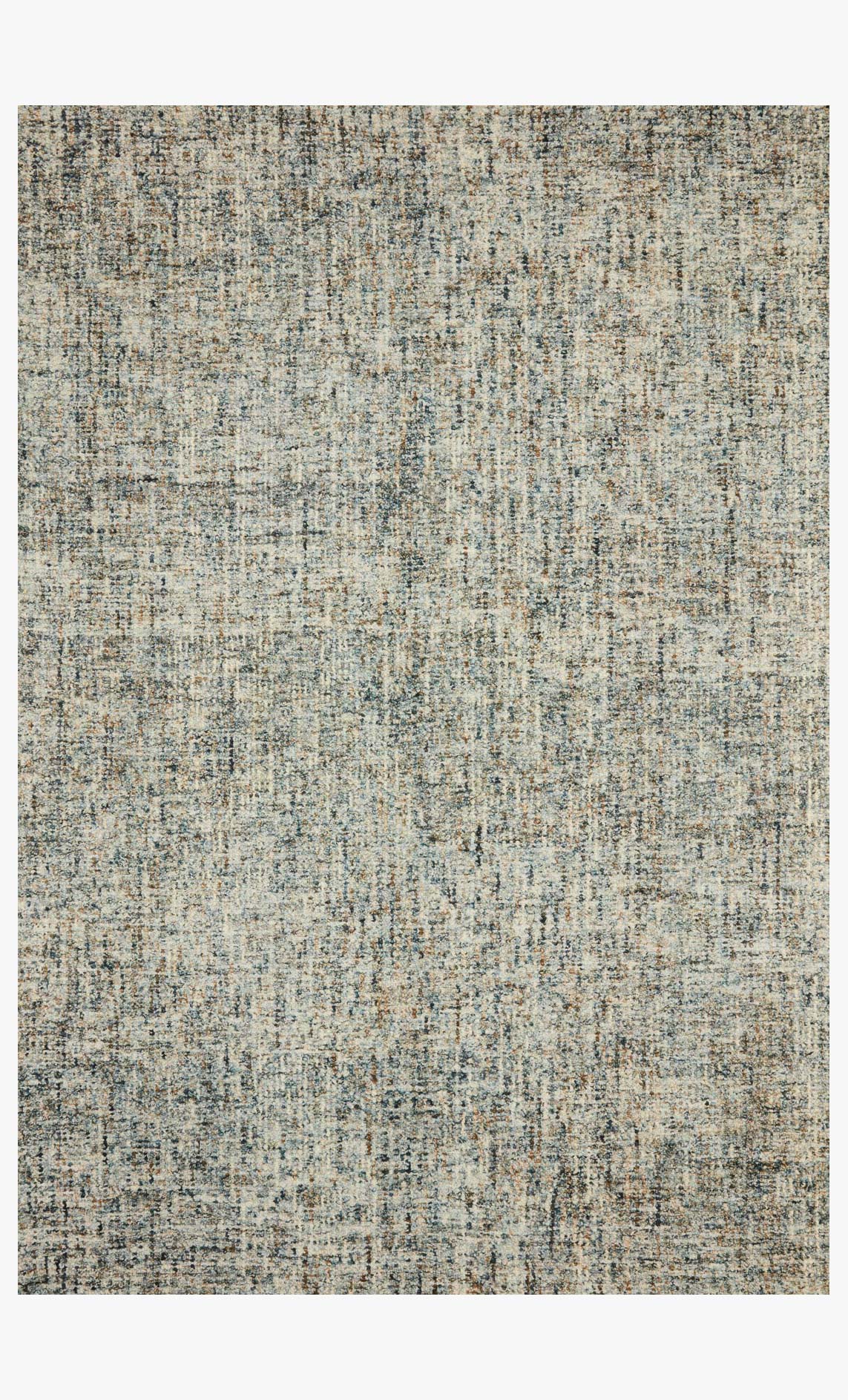 Contemporary hand-tufted area rug with blue and sand abstract texture