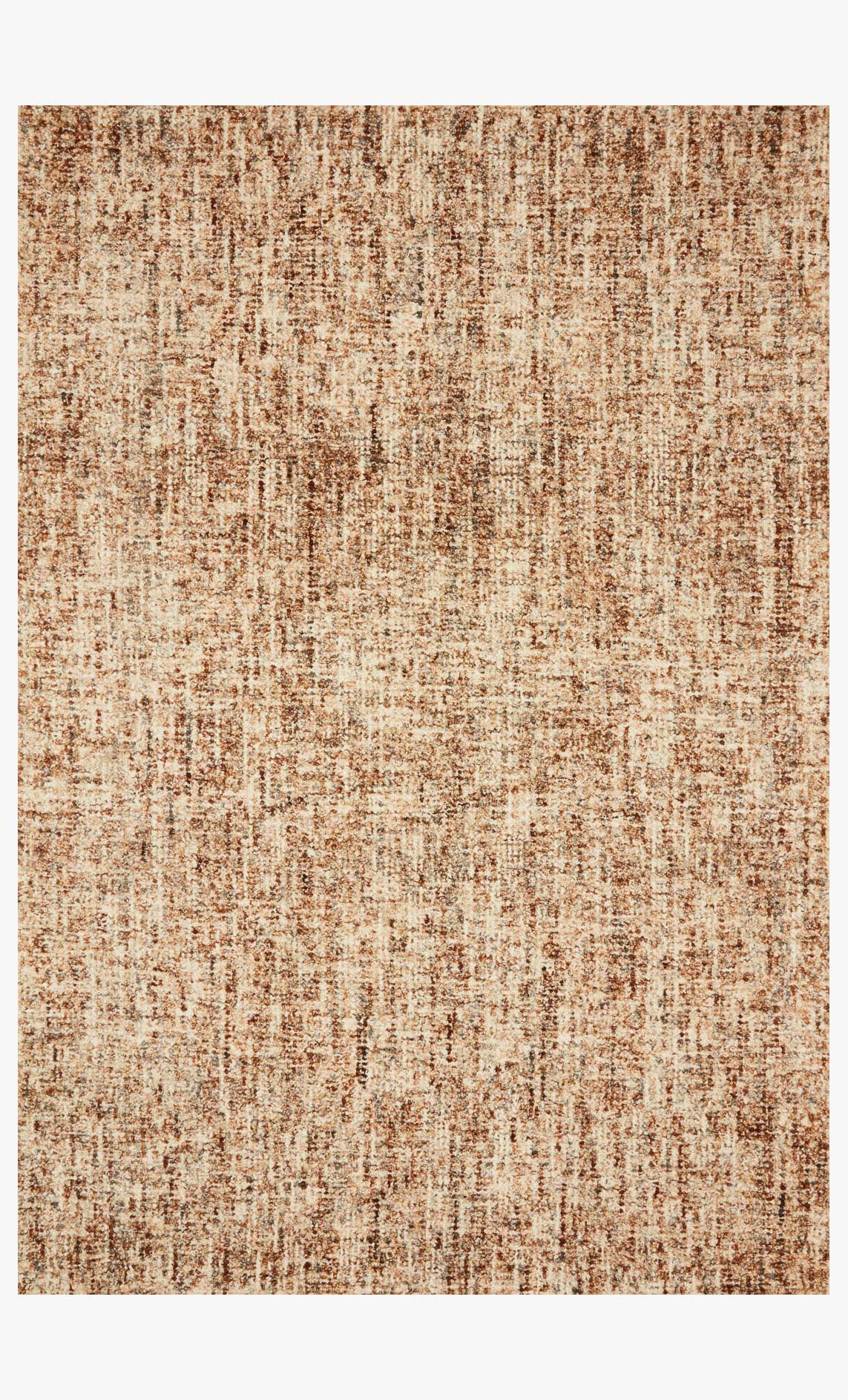Rust and charcoal speckled hand-tufted area rug with textured abstract weave