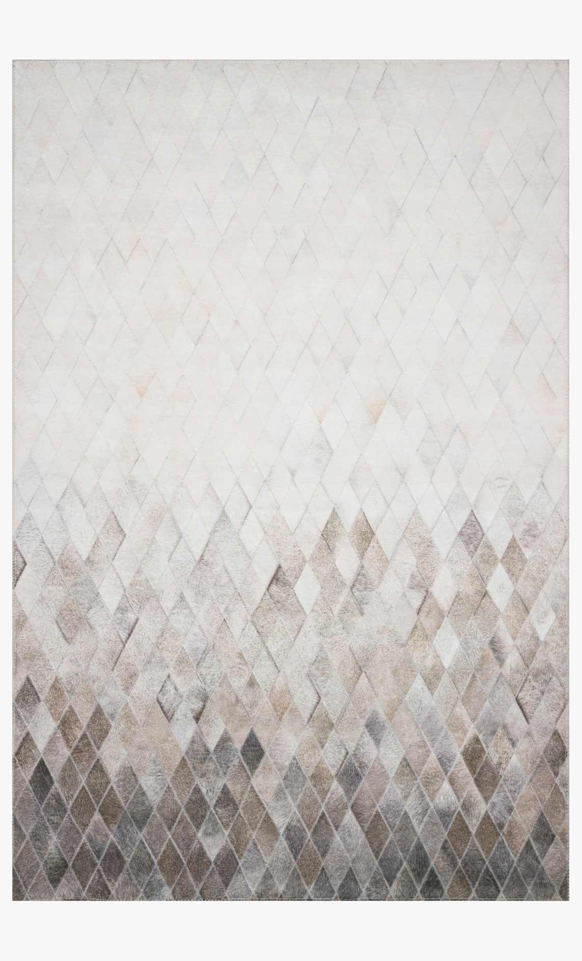 Sand and taupe power-loomed rug with geometric diamond pattern, flat weave