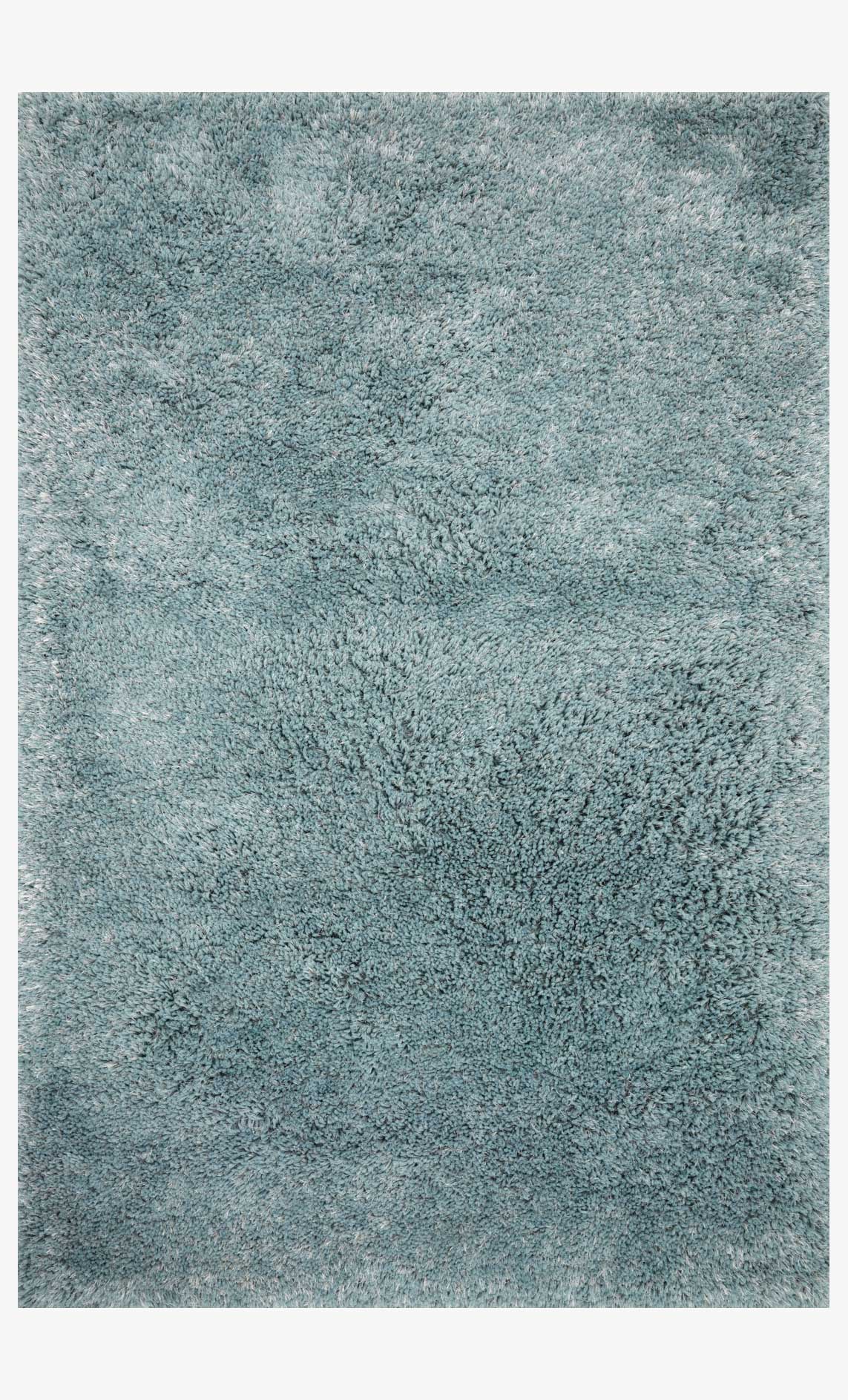 Spa teal shag area rug with dense hand-tufted pile, rectangular