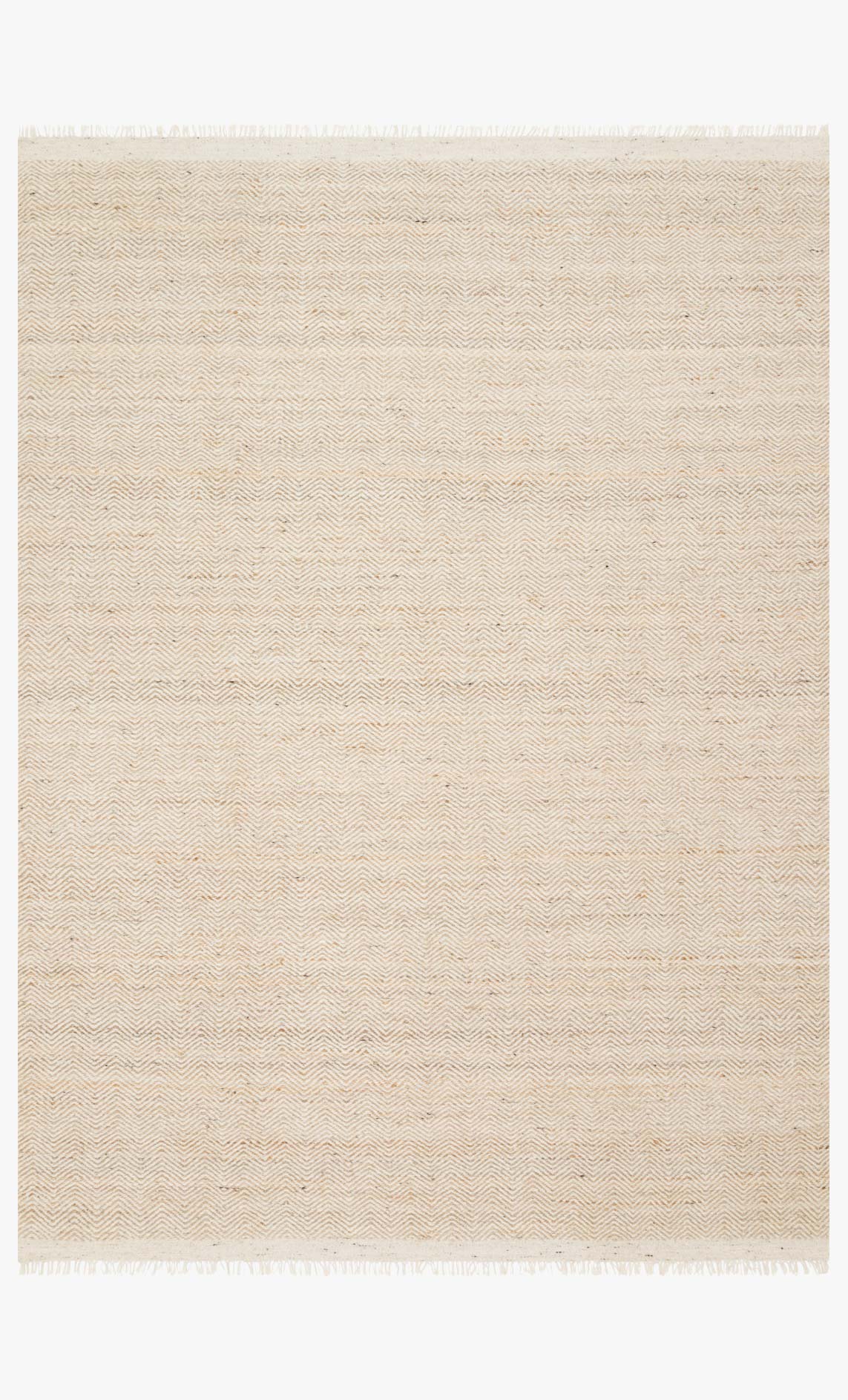 Natural hand-woven rug with tight flat-weave texture, square design
