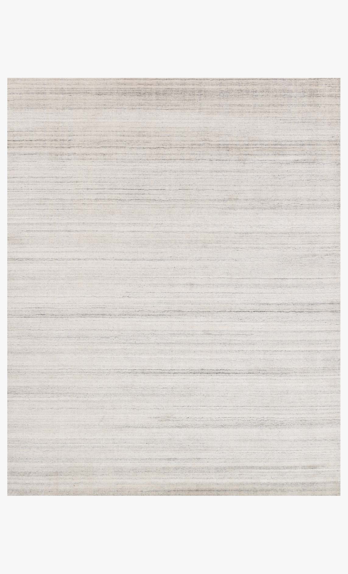 Transitional hand-loomed rug in silver with subtle horizontal stripe texture