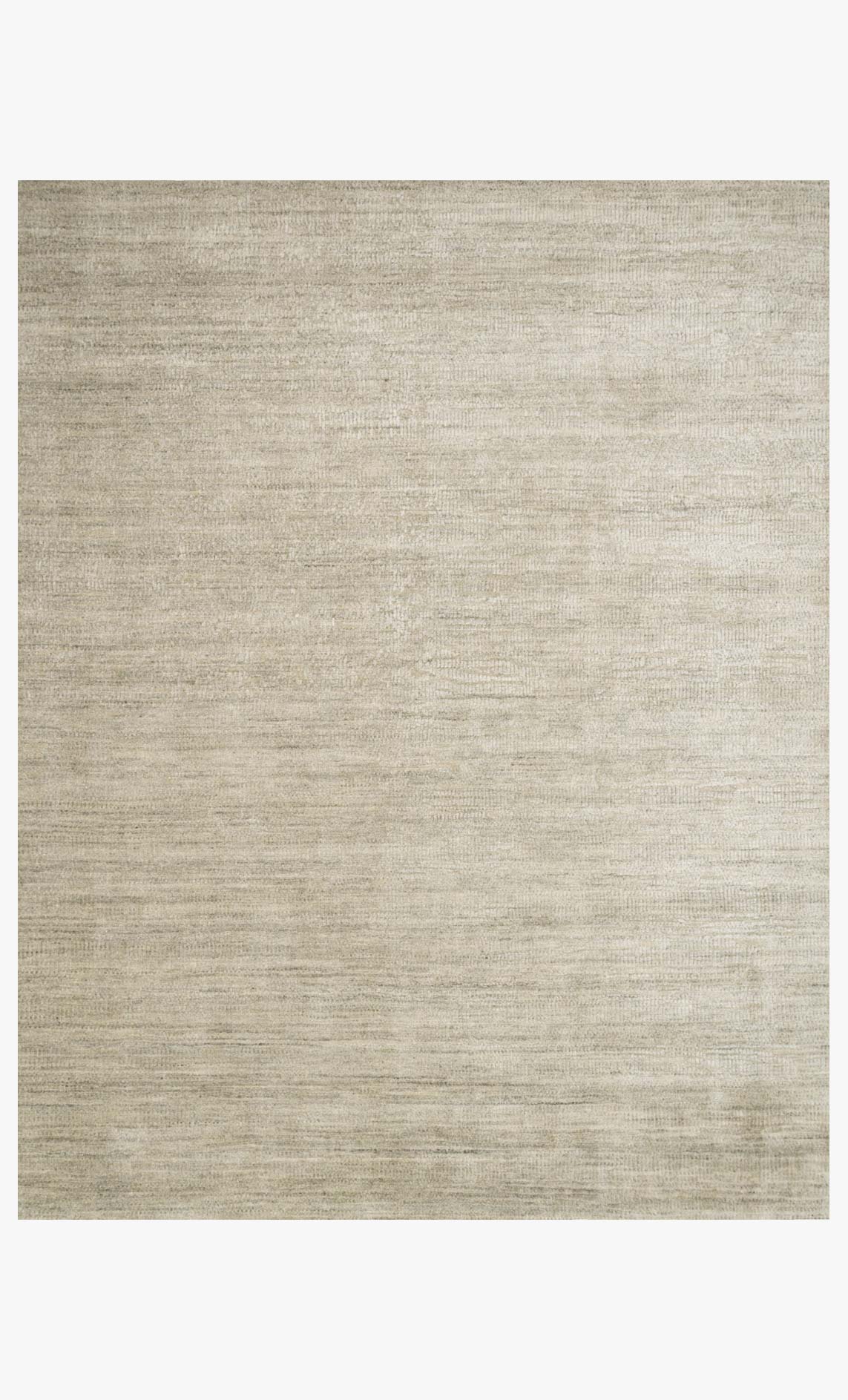 Oatmeal hand-loomed area rug with subtle linear texture, rectangular