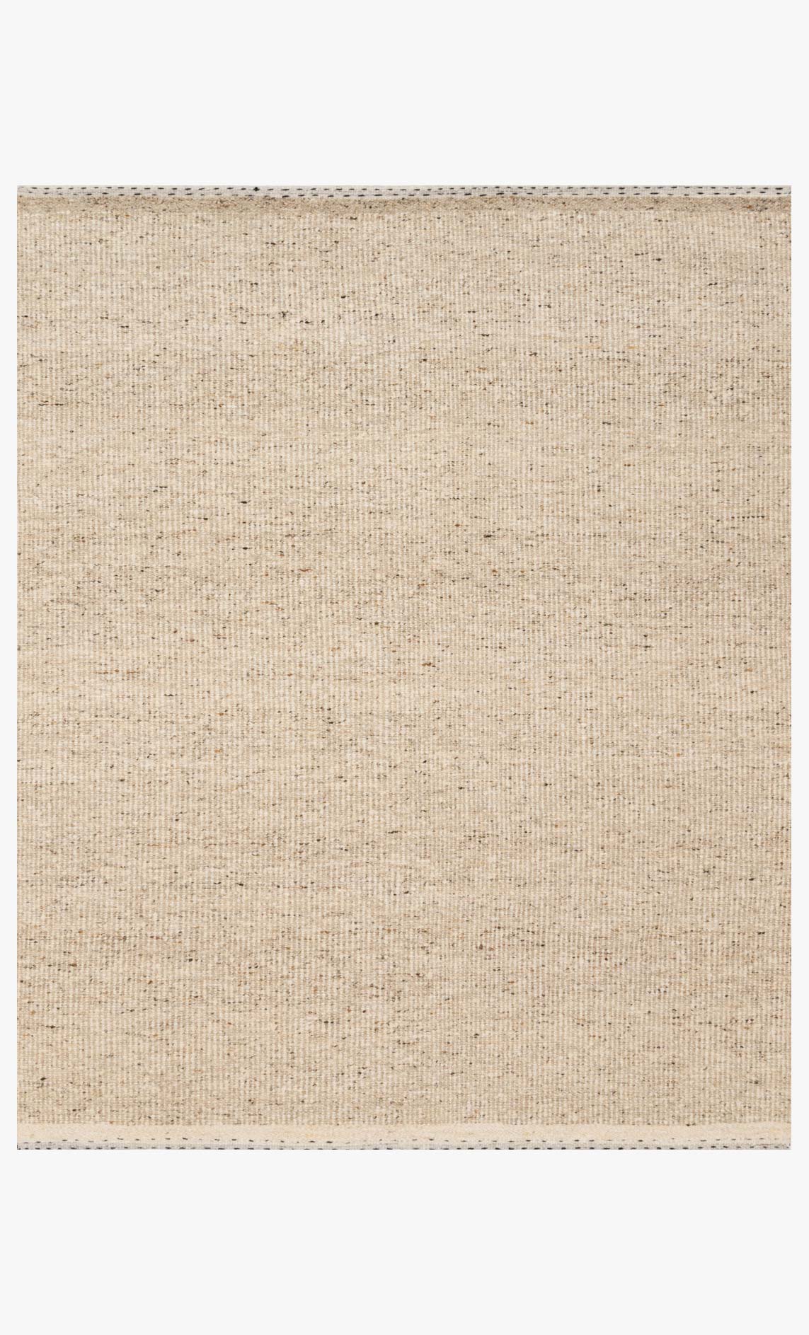 Natural hand-woven area rug with subtle speckled pattern, square view
