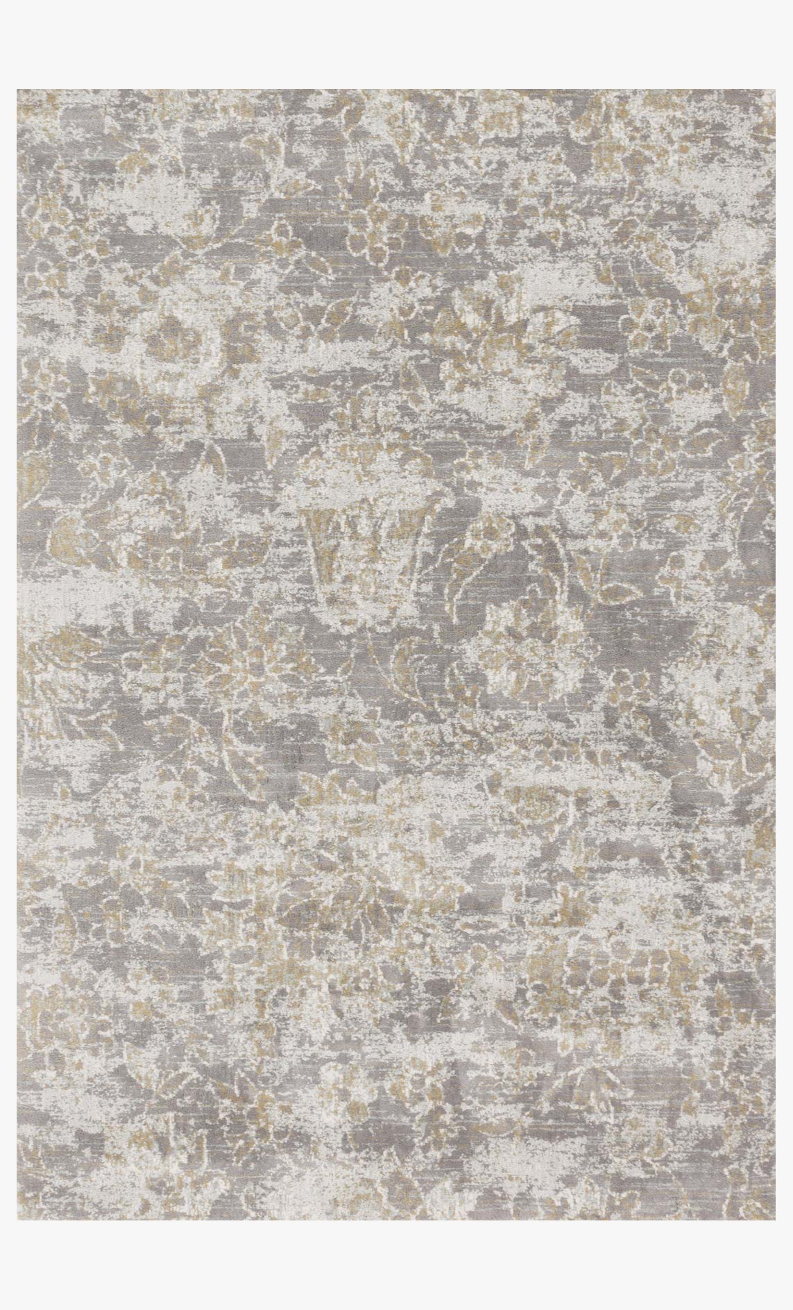 Transitional power-loomed area rug with gray and beige abstract distressed pattern