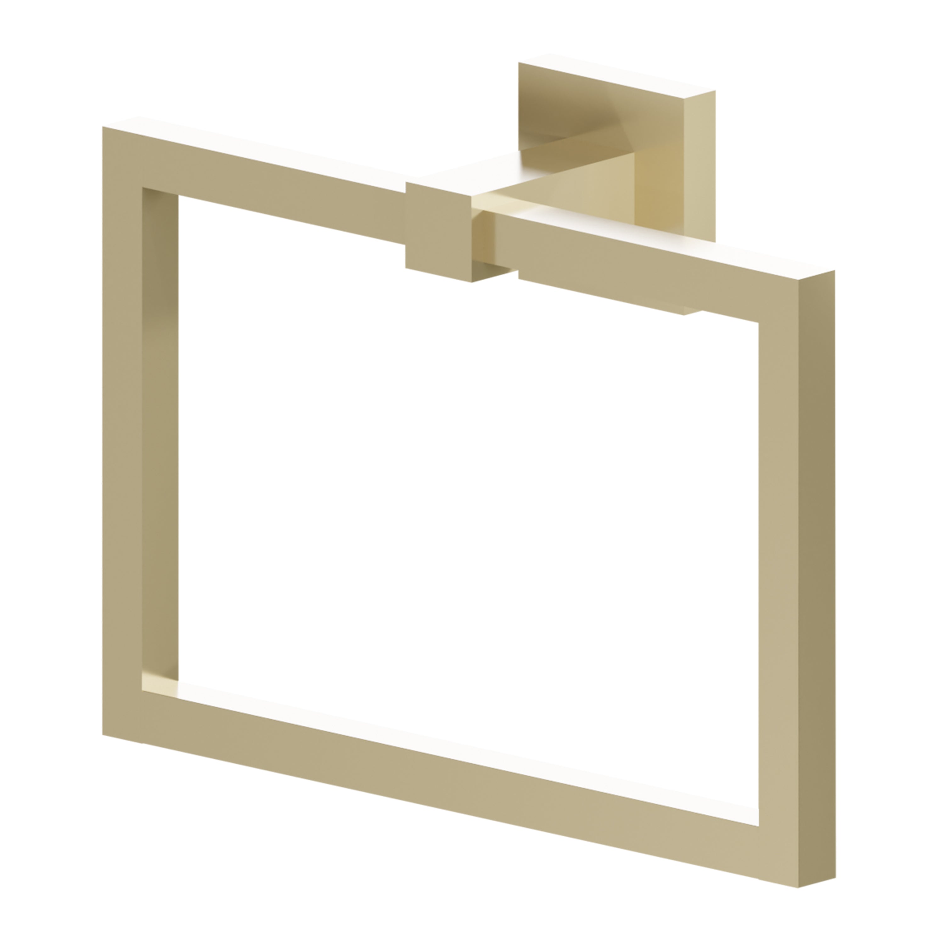 Champagne bronze wall-mounted towel ring with rectangular backplate