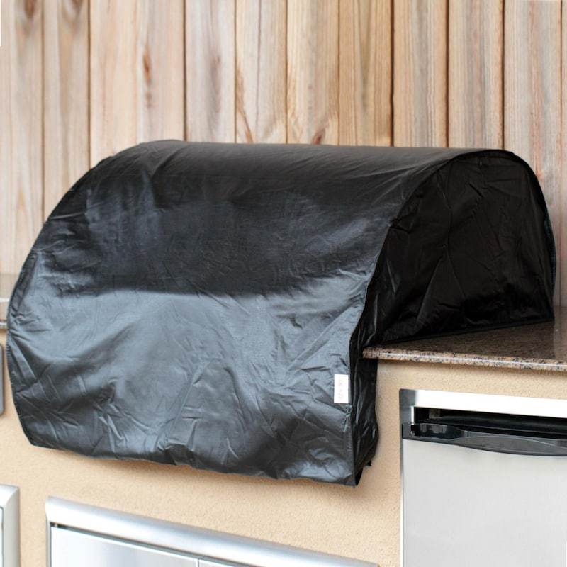 Black grill cover for built-in 34-inch professional built-in grills with zip front