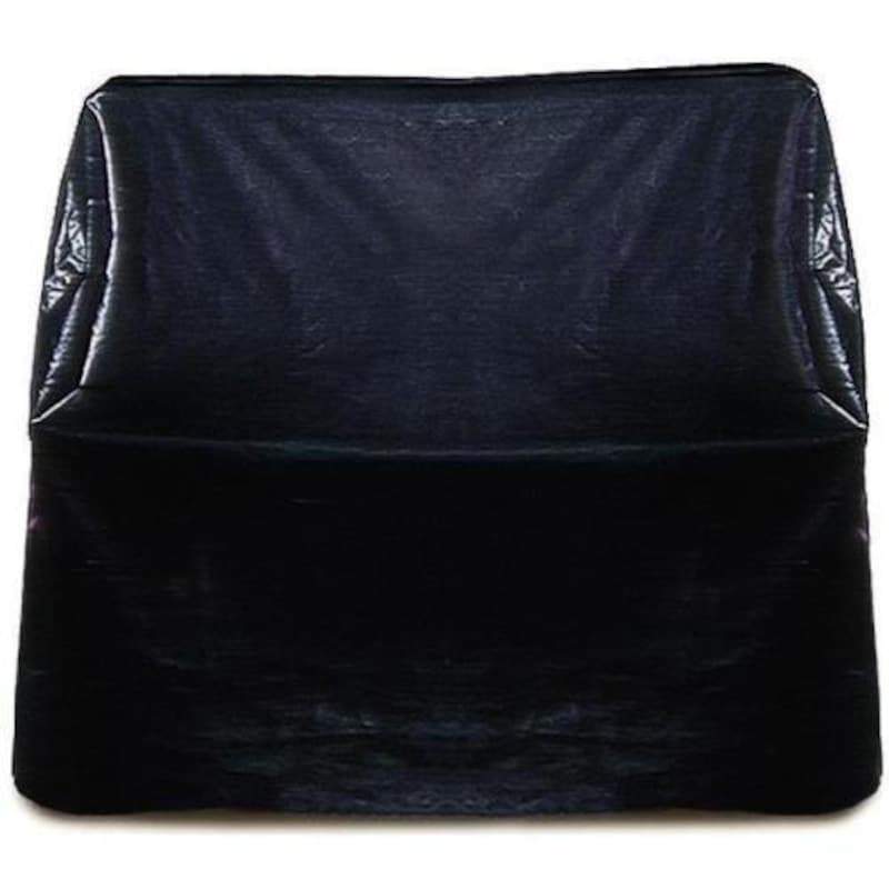 Dark fabric 44-inch built-in grill cover with fitted top and side panels