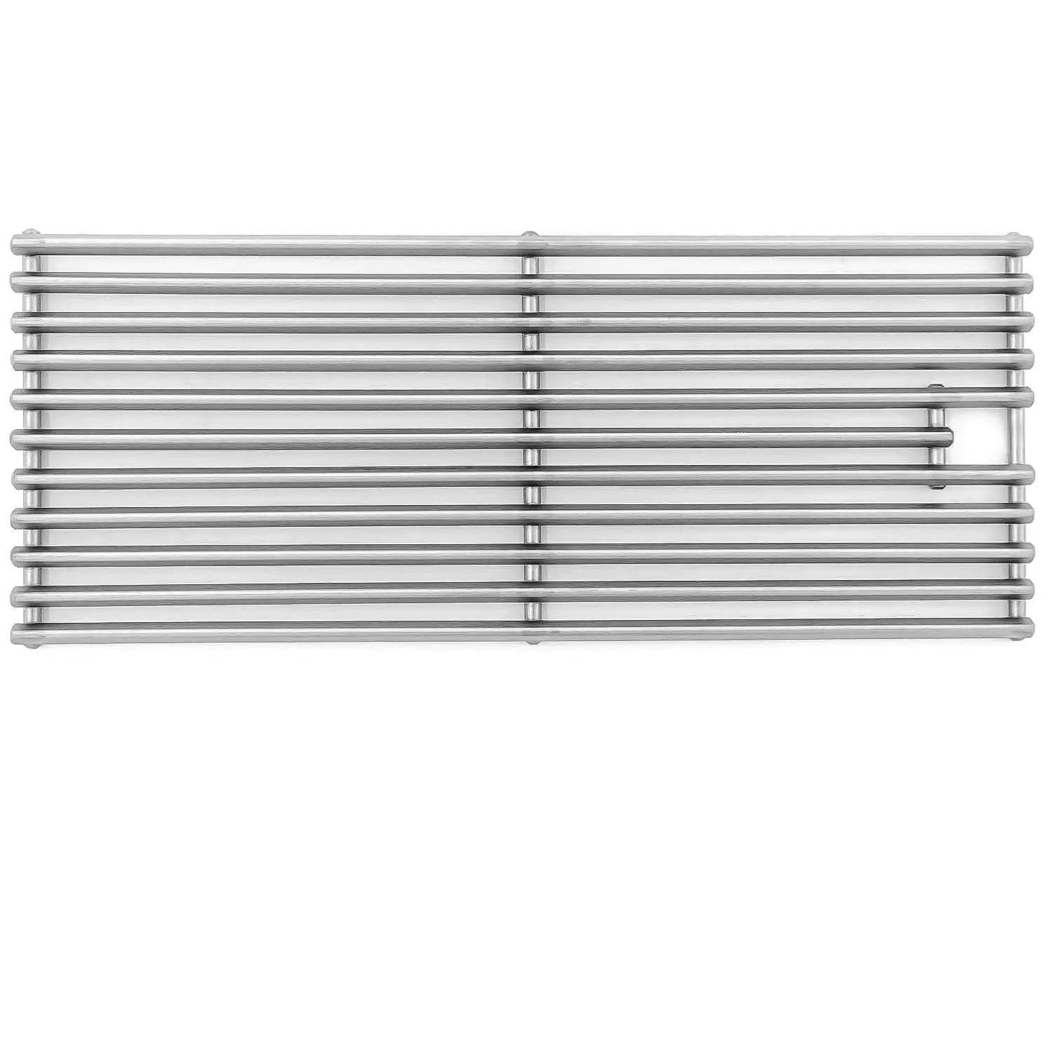 Stainless steel grill warming rack with parallel bar design