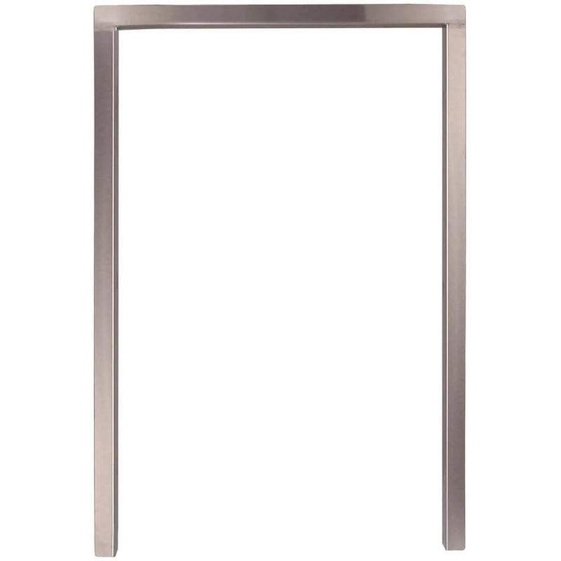 Stainless steel refrigerator trim kit frame with vertical side rails