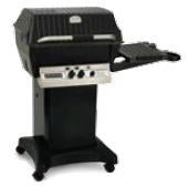 Black grill cart base with stainless accents and removable casters