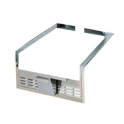 Built-in grill frame kit with stainless steel hood and vented panels