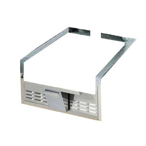 Stainless steel built-in grill kit with vented side panels and rectangular frame