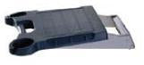 Drop-down solid surface bracket with cup holder cutouts and stainless base