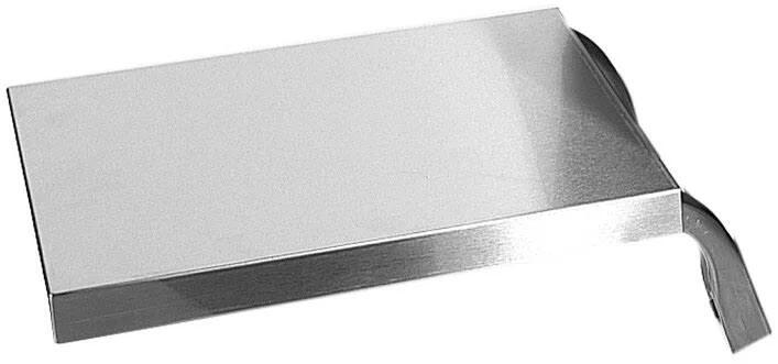 Fixed metal bracket with rectangular plate and curved mounting end