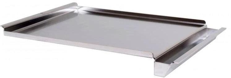 Broilmaster stainless steel griddle with flat rectangular cooking surface and side rails