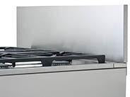 Stainless steel 9 in low back wall-mount range back panel