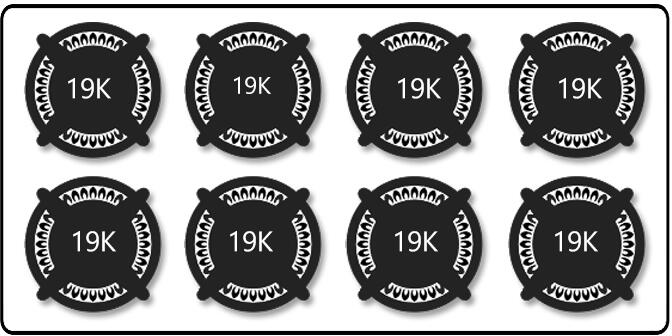 Control knobs labeled 19K on a gas range control panel