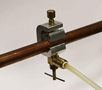 Opti-Myst plumb kit clamp and brass connector for copper pipes