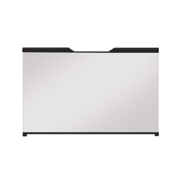 Rectangular fireplace insert front glass panel with black frame