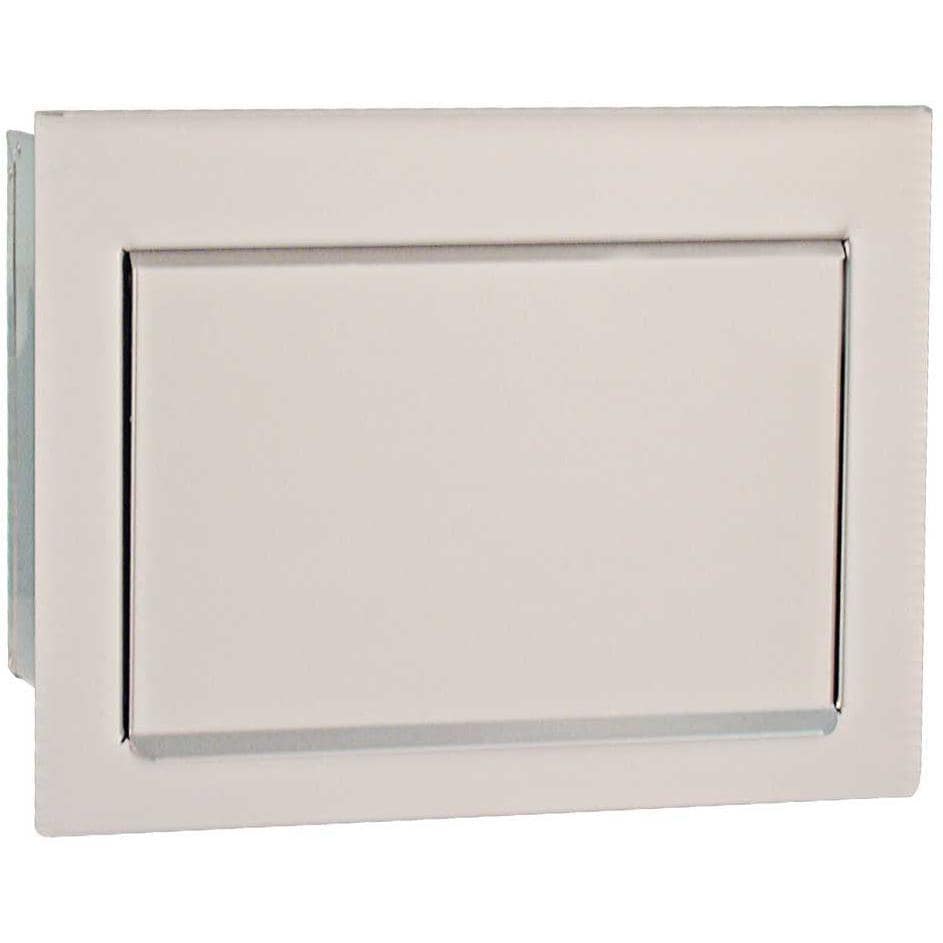 Fire Magic paper towel holder with white rectangular faceplate and black inner frame