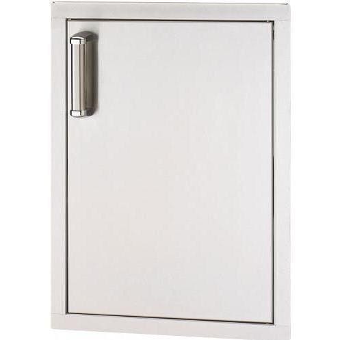 Single access door with flush white panel and stainless hinges, rectangular frame
